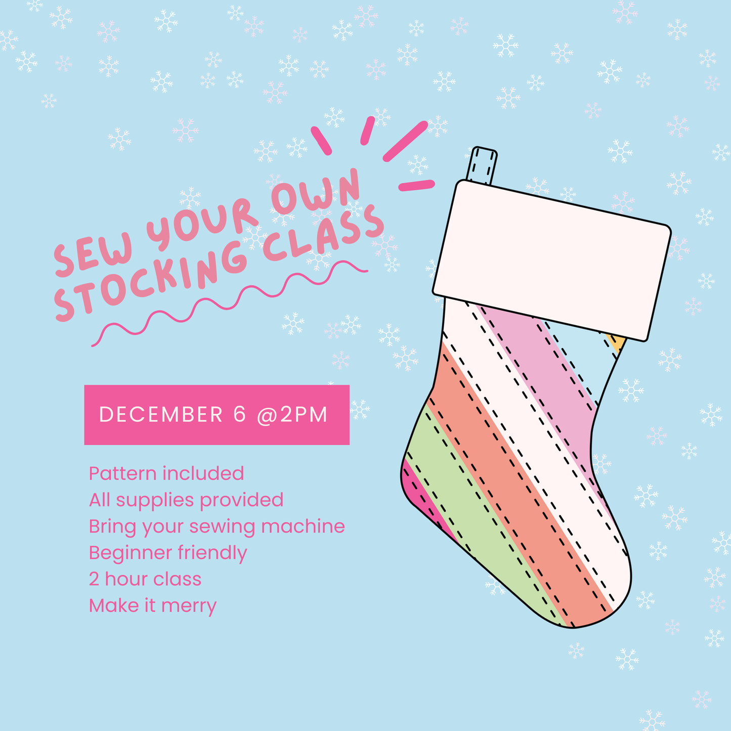 Dec. 6 | Sew Your Own Stocking at The Creative Little Muthas Studio