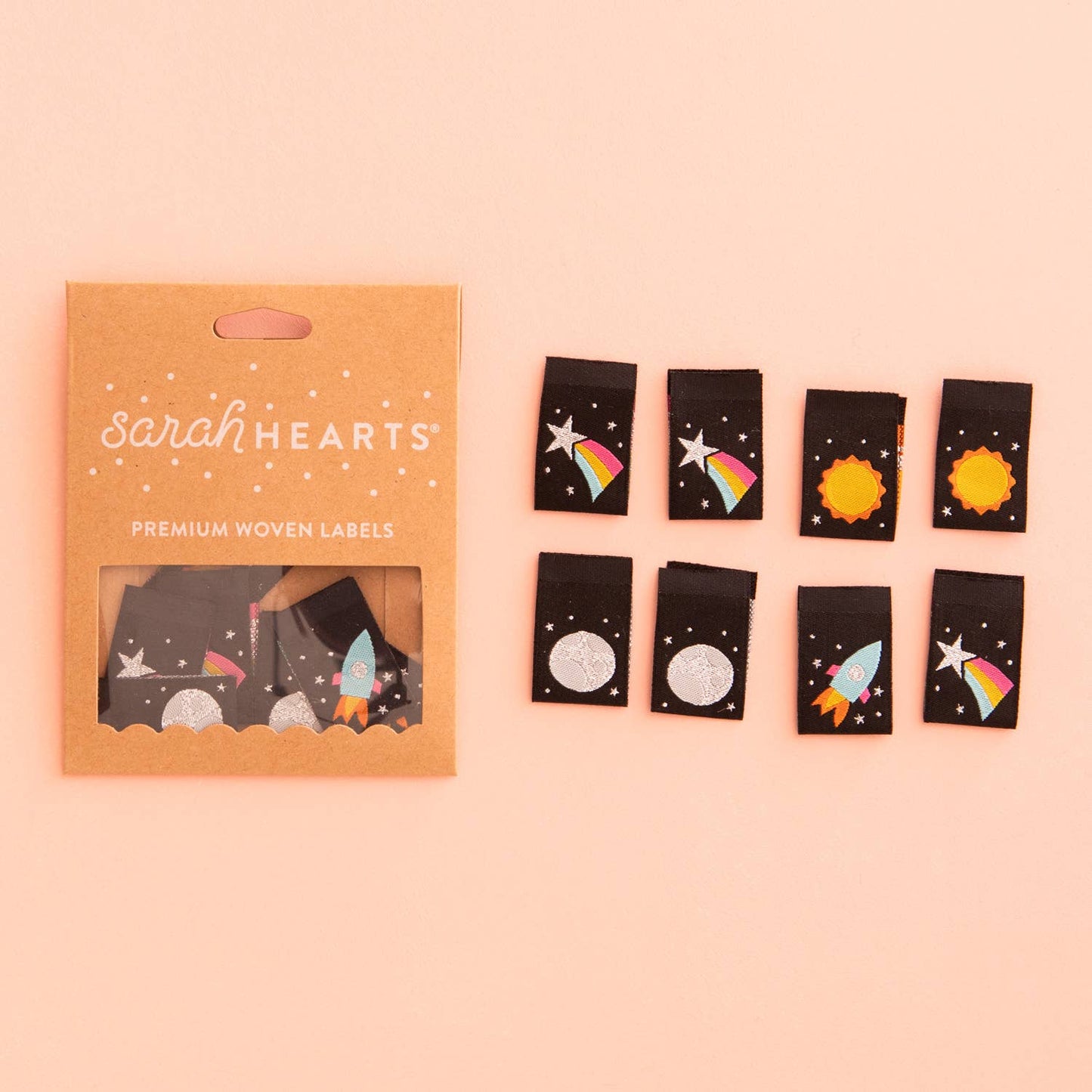 Space Multipack - Metallic Sewing Woven Clothing Label Tags