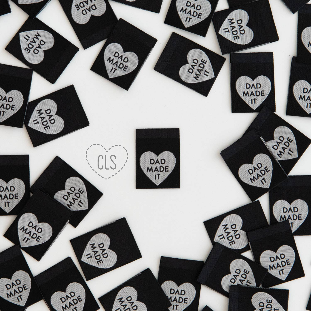 Dad Made It Heart | Woven Labels