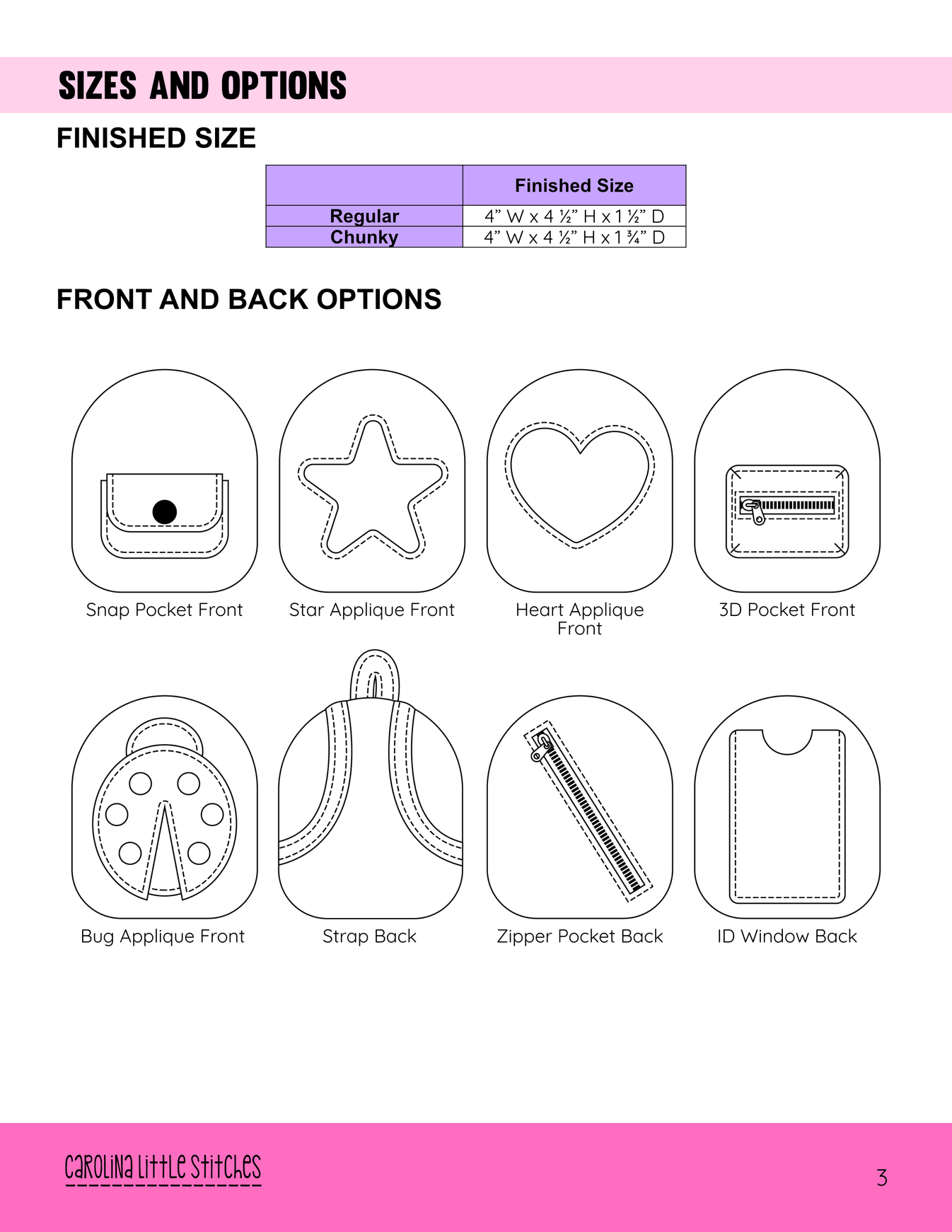 Bitty Bug Pack Sewing Pattern – Carolina Little Stitches