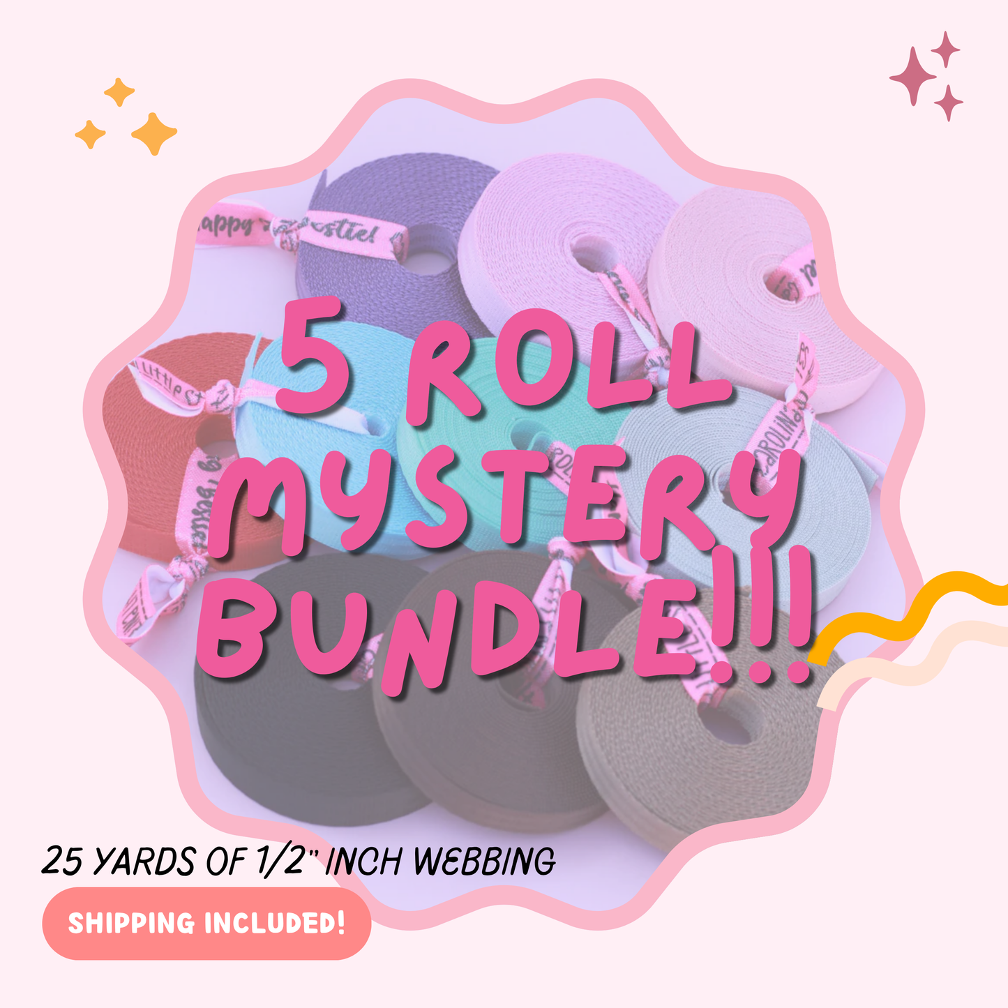 5 Roll Mystery Bundle | 1/2" Nylon Seatbelt Webbing