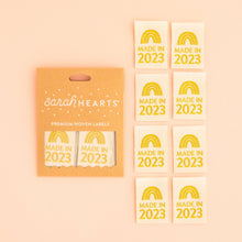 Load image into Gallery viewer, Made in 2023 Metallic Gold Woven Labels
