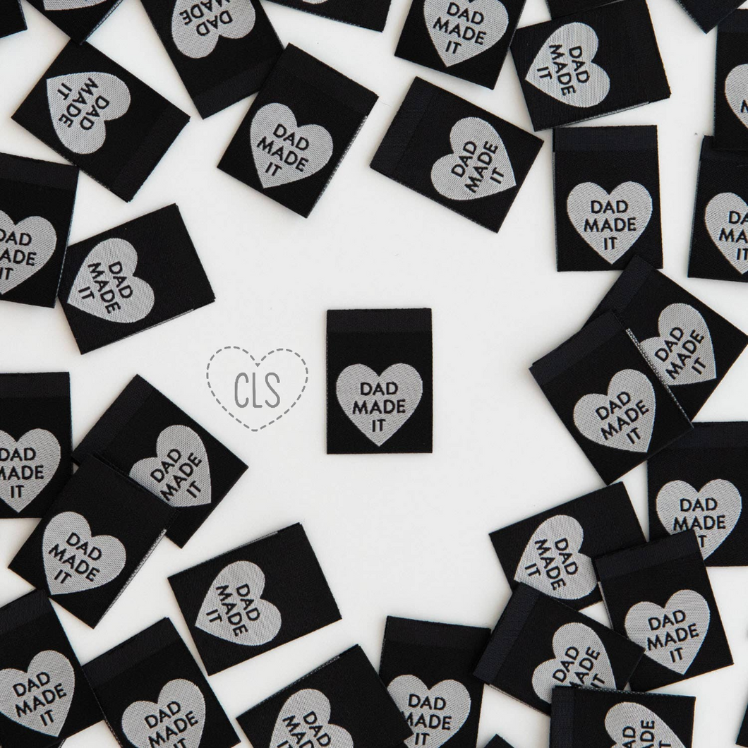 Dad Made It Heart  | Woven Labels
