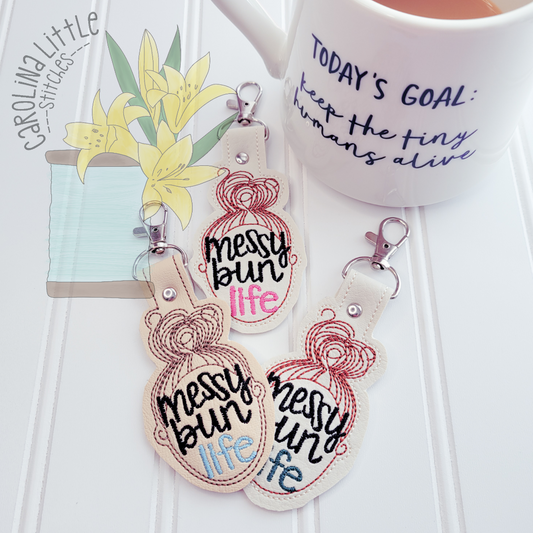 Messy Bun Life Keychain