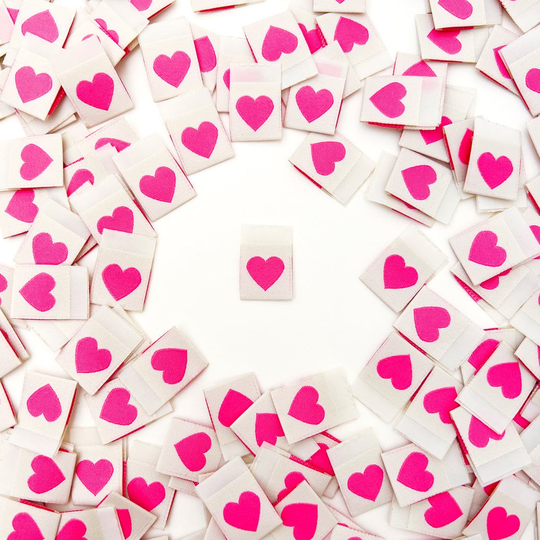Pink Heart | Woven Labels